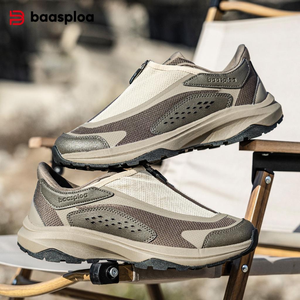 BAASPLOA Men's Outdoor Hiking Boots Hiking Shoes Men's Rotating Buckle Lightweight Non-slip Men's Outdoor Brand Men's Shoes Winter Upgrade Thickened