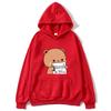 BuBu Panda’s Love Message To DuDu Bear Hoodie Kawaii Cartoon Graphic Sweatshirt Couple Clothes Men Women's Pullover