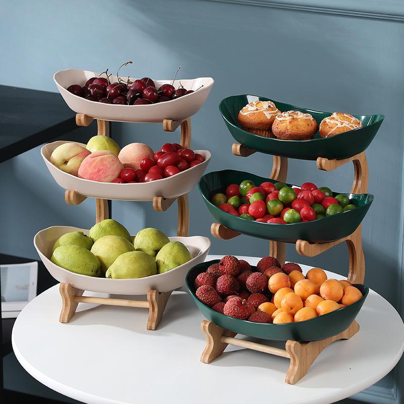 Fruit Plate Snack Tray Candy Dish for Home Living Room Coffee Table Dried Fruit Bowl Wooden Tableware Dishes