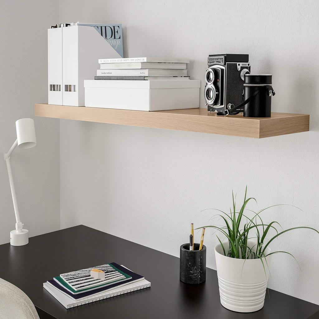 IKEA LACK: Wall shelf 110x26 cm, white stained oak finish (504.182.13)