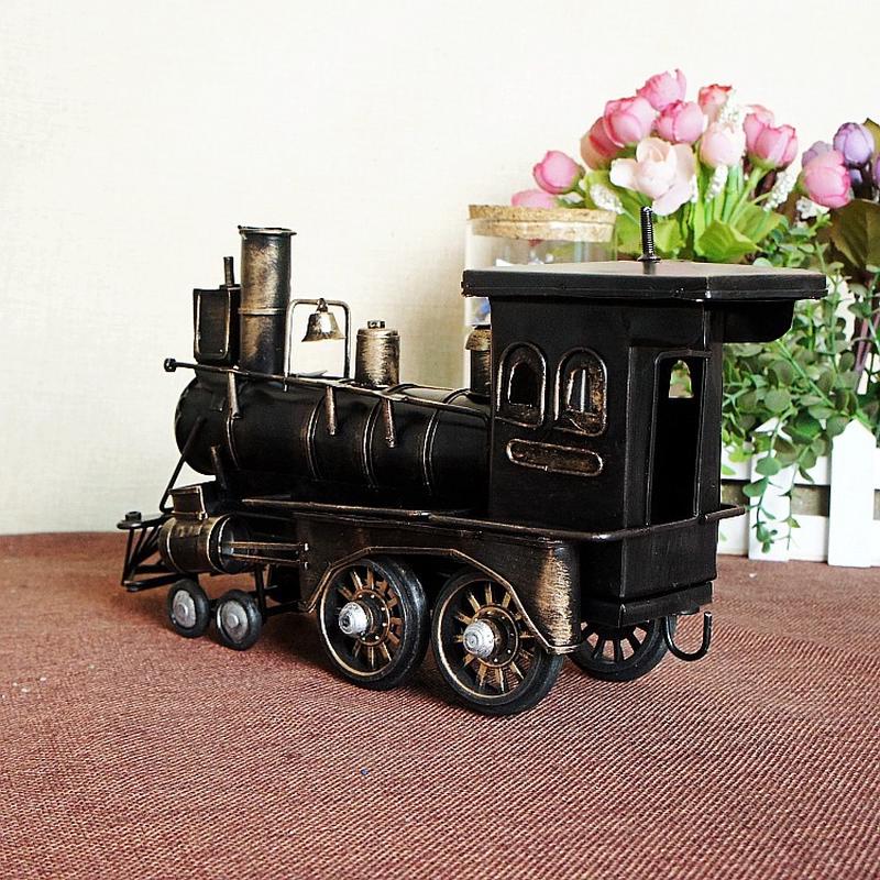 Iron Black Locomotive Home Office Decoration Iron Crafts Decoration Gifts