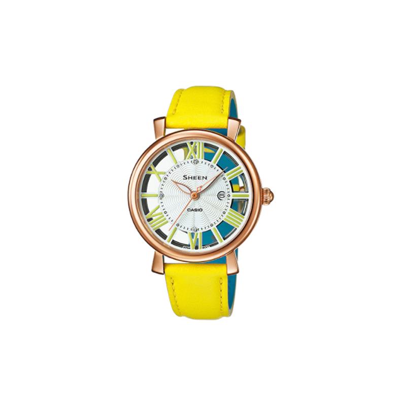

Casio SHEEN Series Simple Casual Fashion Quartz Movement Genuine Leather Strap Japanese and Korean Watch Women s Watch White Dial SHE-4047PGL-9A белый