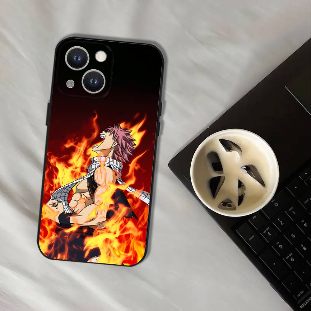 Fairy Tail Natsu Dragneel Phone Case For iPhone 17,16,15,14,13,12,11,Pro,XS,Max,XR,Plus,E,SE4,Mini Black Soft Cover