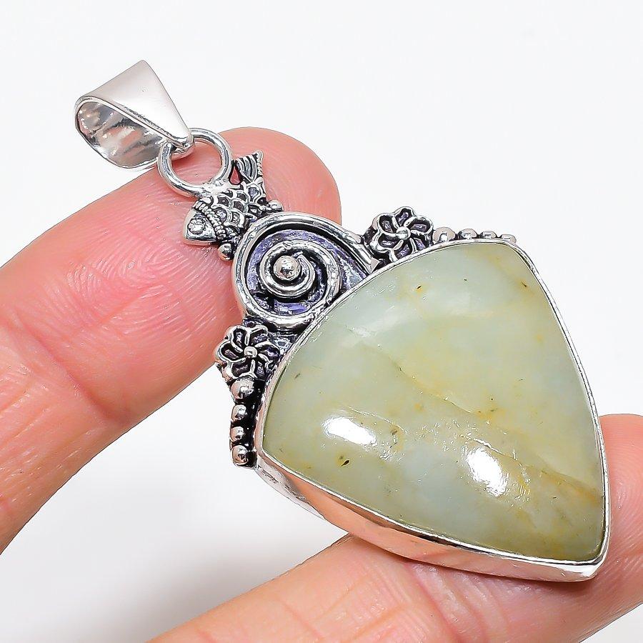 

Aquamarine Gemstone Handmade 925 Sterling Silver Jewelry Pendant 2.52 KJ-218