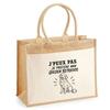 Tote Bag - PLANETEE - J'peux Pas Minimalist Collection - Jute & Cotton - Golden Retriever Pattern - 43×33×21 Cm (21L)