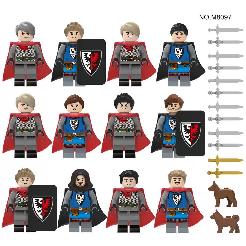 12 pezzi Cavalieri romani antichi medievali, blocchi da costruzione, figure, giocattoli, mini figure, bambole umanoidi, giocattoli, regali di compleanno.