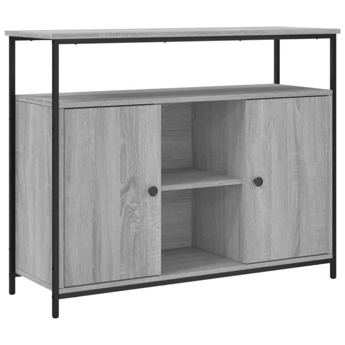 VidaXL Buffet sonoma gris 100x35x80 cm bois d'ingénierie 835502