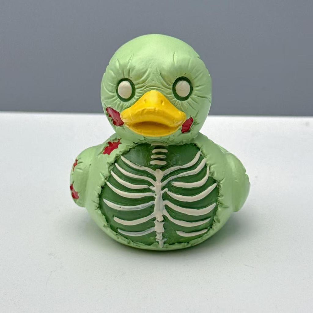 Gothic Halloween Zombie Duck Resin Ornament for Home Decor