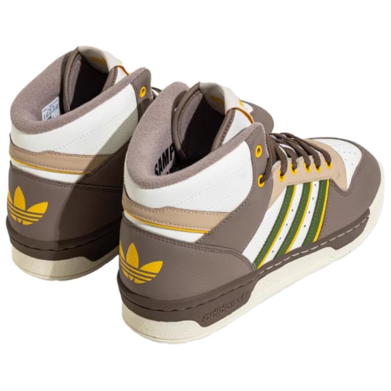 Adidas Originals Rivalry Durable Breathable Mid-Top Sneakers Unisex Sneakers White Brown IH3405