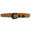 Rhinestones Buckle Leopard Belt for Women Men Eye Catching Pants Belt Waistband Female Aesthetic PU Belt Waist Ornament