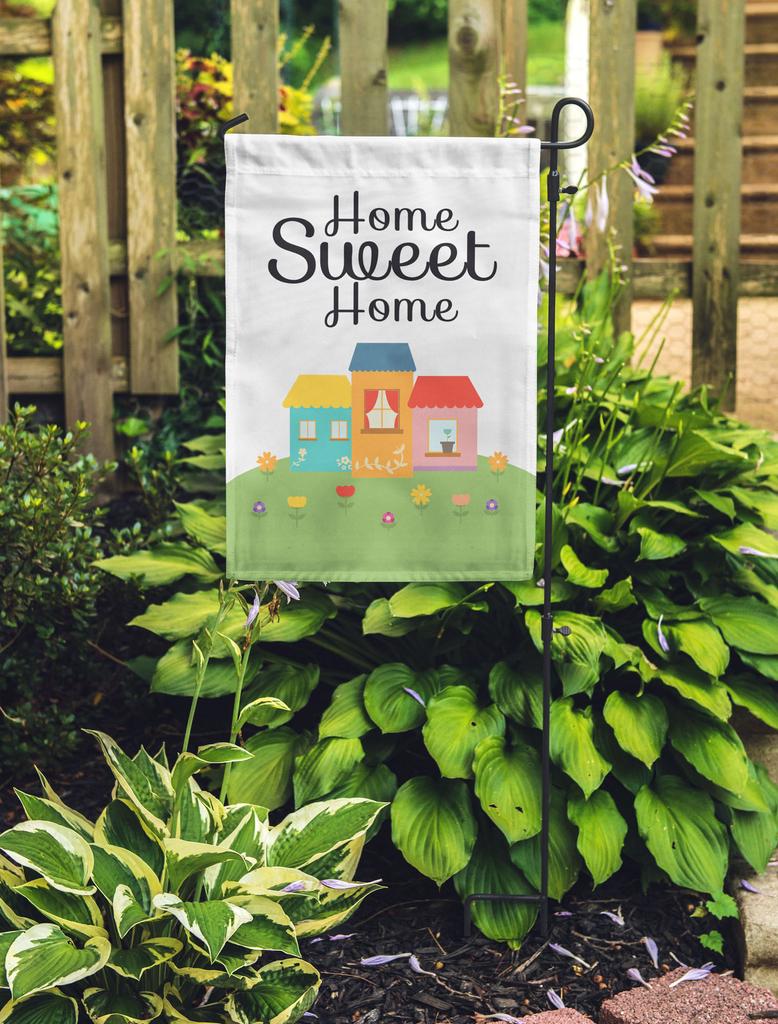 Printtoo Tan Home Sweet Home Garden Summer 12.5""x18"" Double Sided Flags Campsite Flag