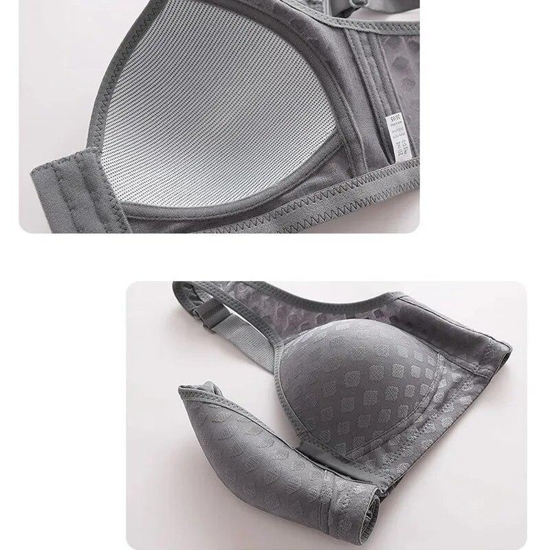 The Front Button Type Sexy Brassiere Anti-sagging Gathered No Steel Ring Ladies Mother Large Size Thin Section Underwear Bra