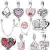 New In Valentine'S Day Series Copper Heart Love Pendant Charms Jewelry Fit Originalbracelet For Women Diy Gift