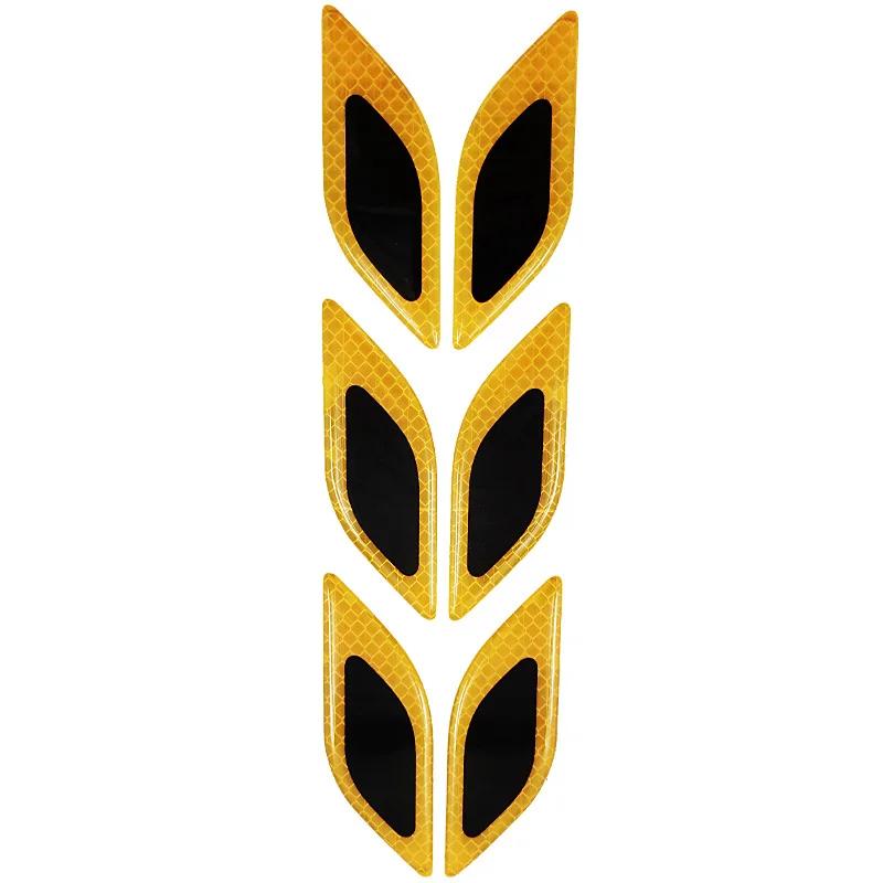 3D Car Styling Reflective Strips Carbon Fiber Reflector Sticker Truck Auto Safety Warning Tape Car Exterior Accessories 6pcs