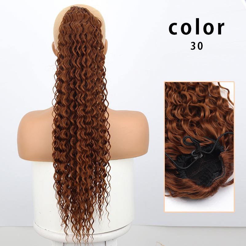 

Drawstring Ponytail Extension for Women Curly Ponytail Extension Synthetic Hair Natural Wavy Hair Pieces for Daily Use