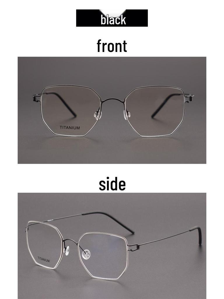 Linde Ultra-Light Esben Irregular Polygonal Anti-Blue Light Myopia Glasses Frame