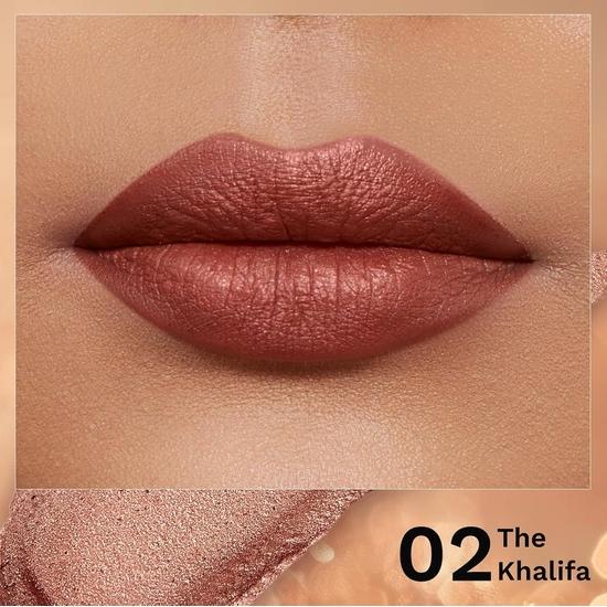 Pilgrim Glitter Lipstick For Women 4.2gm | Dubai Luxe Lifestyle - The Khalifa Shade | Lipstick Infused with Vitamin E | All Skin Types