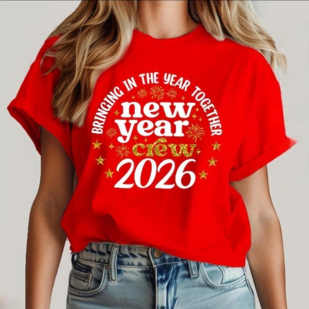 New Year Crew 2026 Shirts New Year's Eve Party Unisex Shirt Family Matching Clothing Men Women Fashion Casual Cotton Streetwear