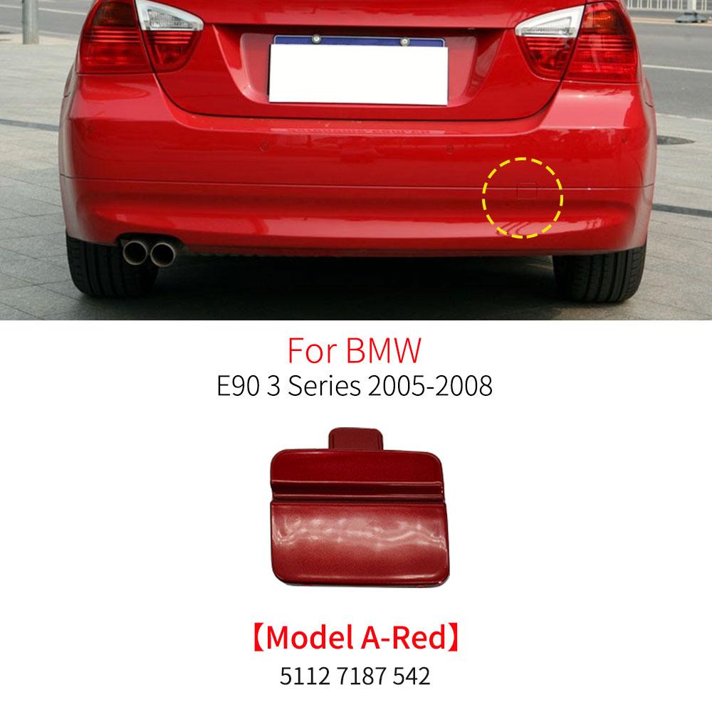 For BMW E90 Car Rear Bumper Tow Hook Cover Caps With Color Black White Silver Red for BMW E90 3 Series 318 320 323 335 2005-2011