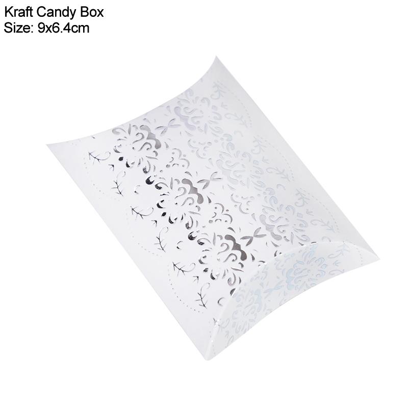 10/20/30Pcs Pillow Candy Box Kraft Paper Christmas Gift Packaging Boxes Candy Bags Wedding Favors Birthday Party Decorations