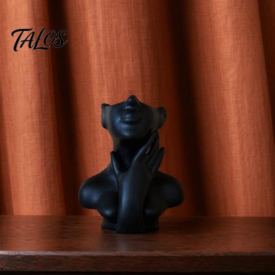 Talos 3D Printed Face Sculpture Pen Holder, Aesthetic Desktop Organizer, Large Capacity Makeup Brush Holder Cup for Desk, Waterproof Portrait Storage
