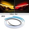 2Pcs LED DRL Car Daytime Running Light 12V Flexible Waterproof Headlight LED Strip White Turn Signal Yellow Brake Flow Lights