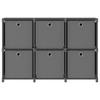 Estante Modular Cubo com 6 Caixas de Tecido Cinza 103 x 30 x 72,5 cm Tecido