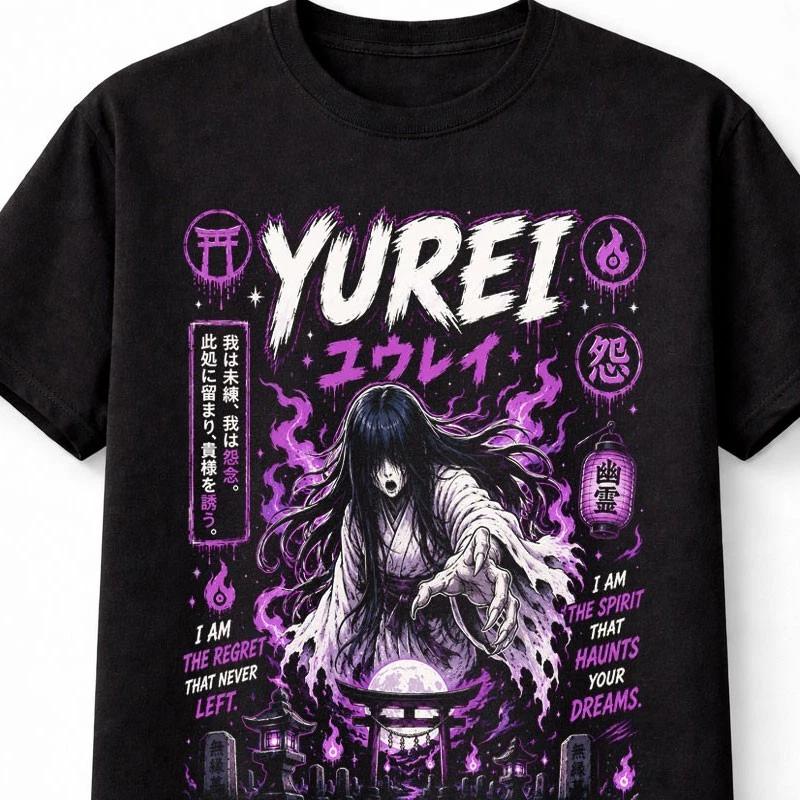 Yurei Japanese Ghost Horror Anime Gothic Graphic Unisex TShirt S