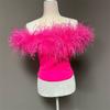 DIY Exquisite 1PLY Ostrich Feathers Boa 2Yard Colorful for Crafts Wedding Home Decoration Party Skirts Clothing Sewing Plumes Shawl