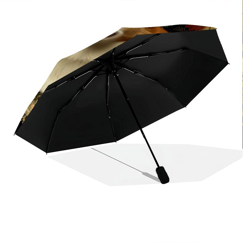 Dog pattern, automatic folding umbrella, portable and foldable design, 8 ribs, a Christmas or birthday gift.