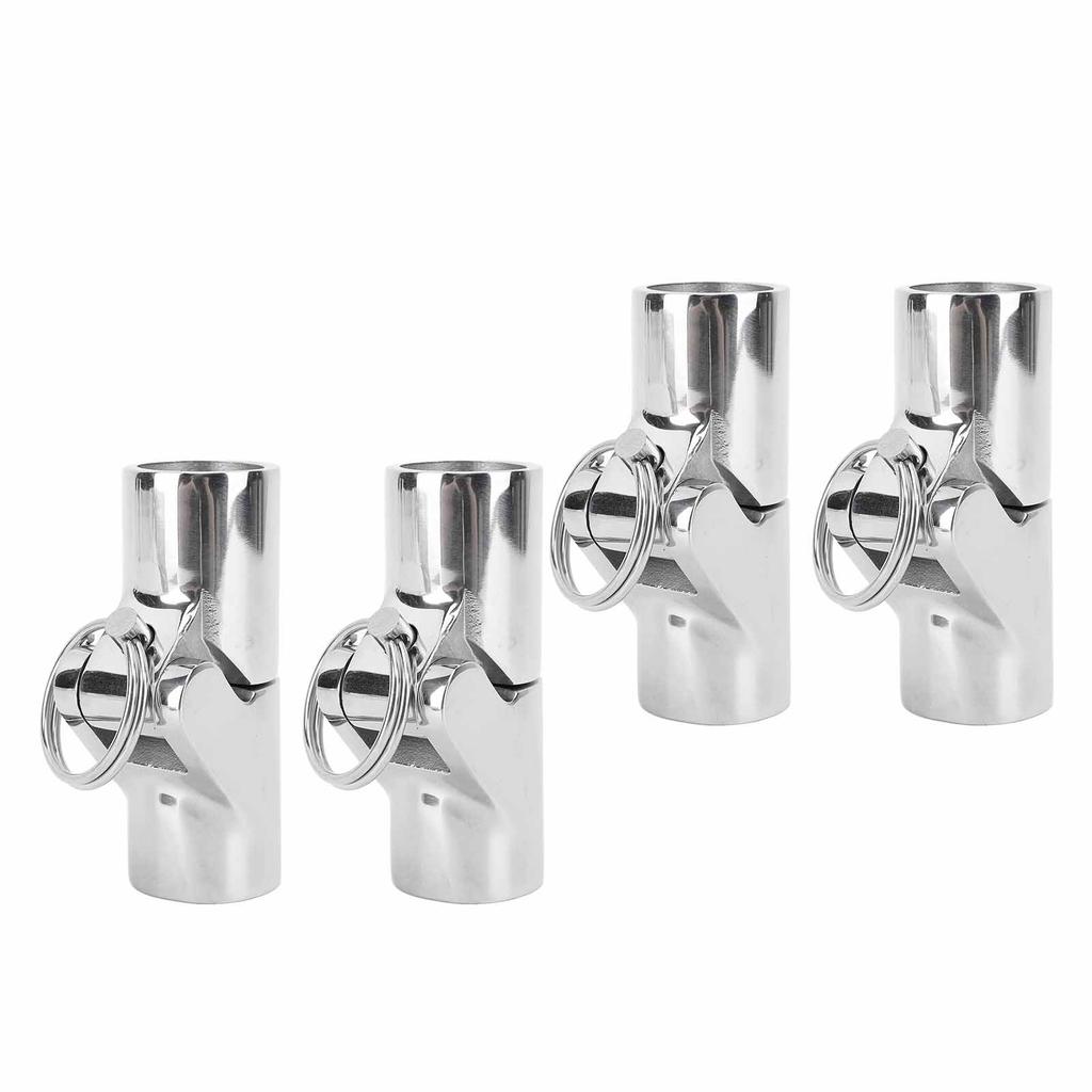 4pcs Boat Pipe Connector 22mm Stainless Steel Folding Swivel Tube Connector Hardware for Marine Yachet