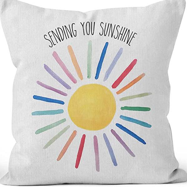 Moderne minimalistisk INS regnbue putetrekk friskt trykt lin putetrekk stue sofa