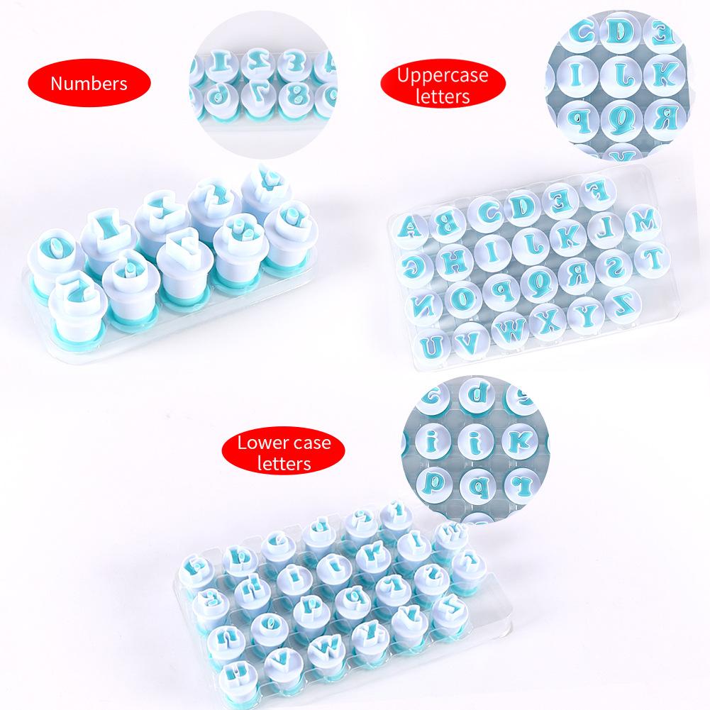26 Upper and Lower Case Letters and Numbers Cookie Spring Press Die Fondant Cake Printing Press Die Cutting Die Baking Tool