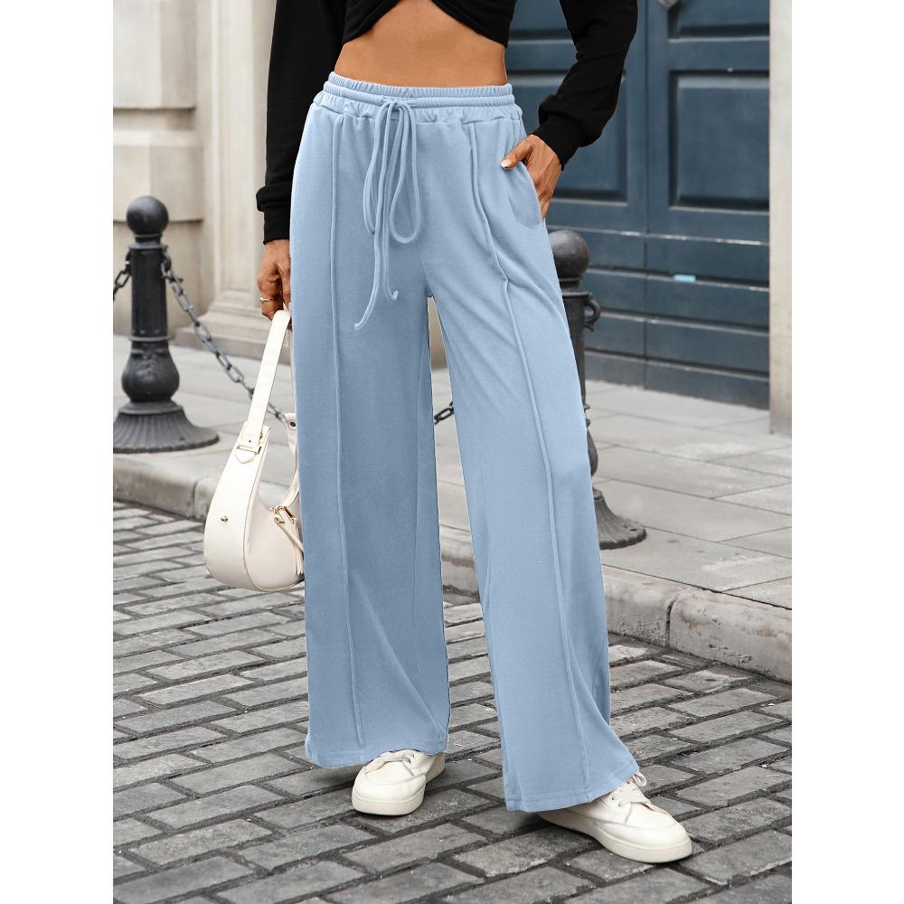 2025 Herbst und Winter Neuer Stil Einfarbig Kordelzugtasche Locker Lässige Hose für Damen