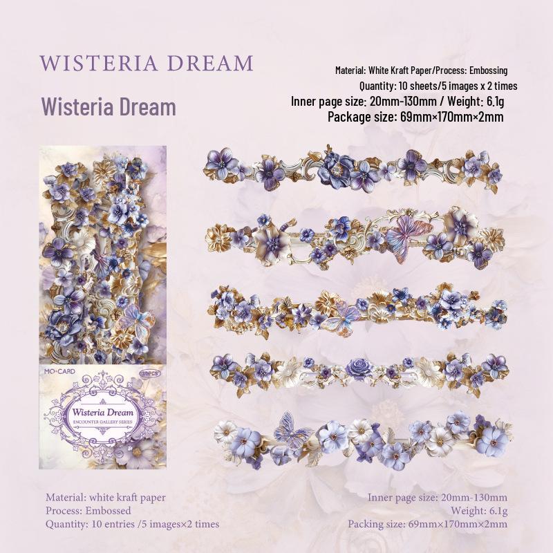 Mò Mò Bái Retro Floral Letterpress Corner Stickers - Encounter Corridor Series