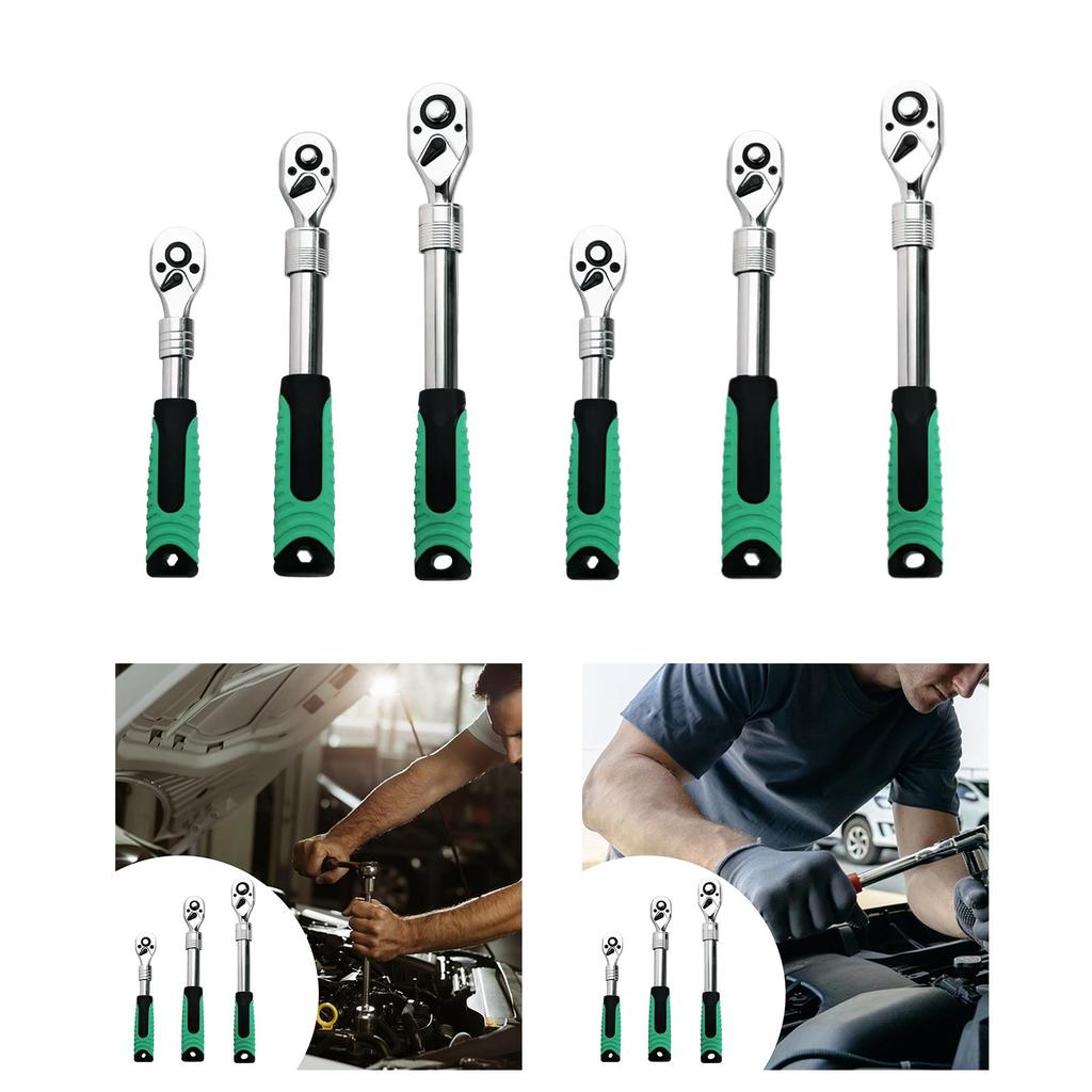 Ratchet Wrench Quick Released Long Handle Multifunctional Retractable Wrench for Factories Garage Workshops Auto Repairs