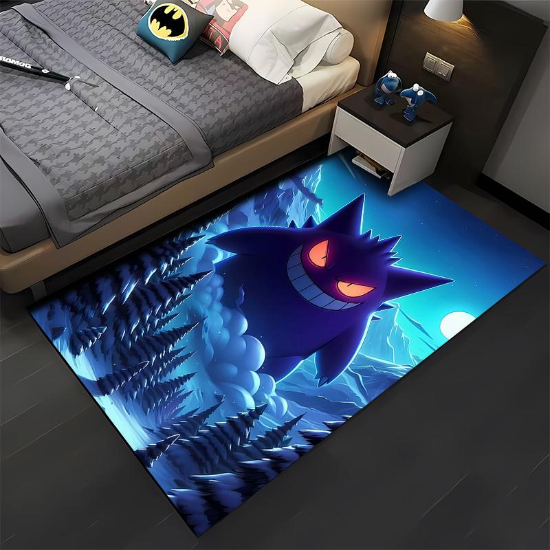 Pokemen Gengar Cartoon Pattern Living Room Bedroom Carpet Bedside Floor Mat 15 Sizes Kid's Room Cloakroom Play Mat Area Rug Gift