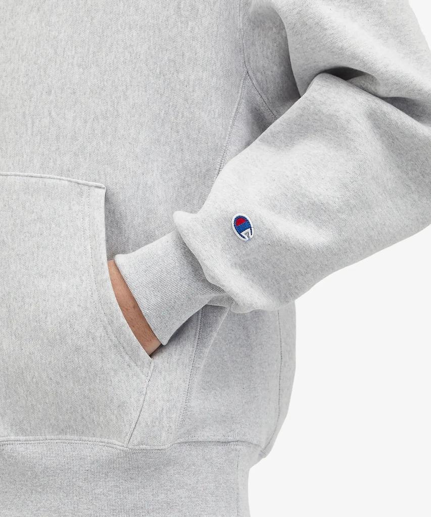 Reverse Weave Loose Fit Fleece-Lined Hoodie Light Grey