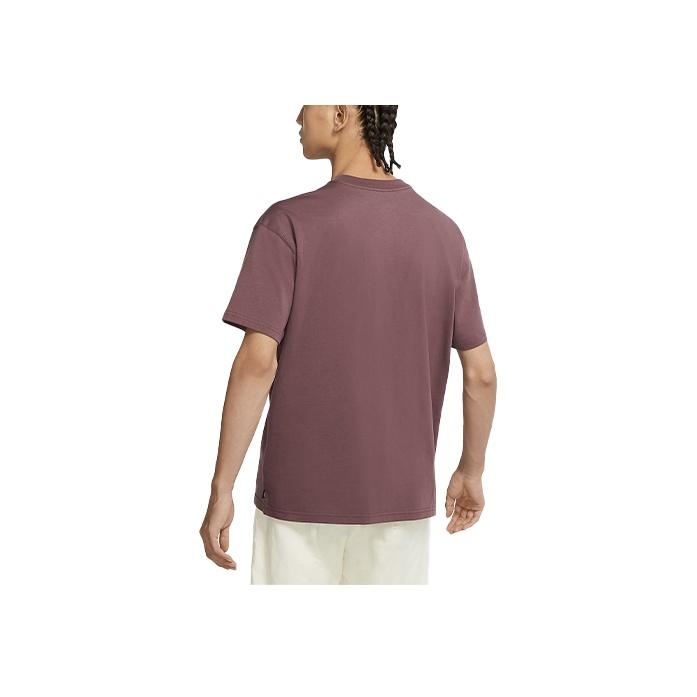 Nike Solid Color Loose-Fit Crew Neck T-Shirt Men Tops Burgundy DB9976-646