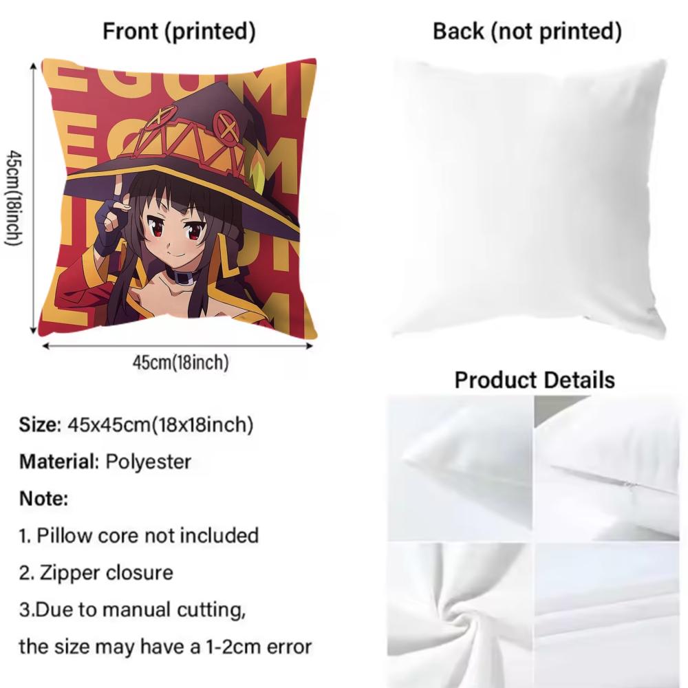 Beliebter Anime-Charakter Megumin Kissenbezug Weich & Leicht zu Waschen – Vielseitig für Sofa, Bett, Reisen Und Büro