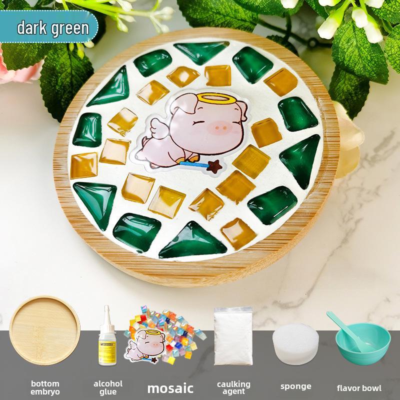 Bamboo Mosaic Coaster DIY Kit for Students and Kids