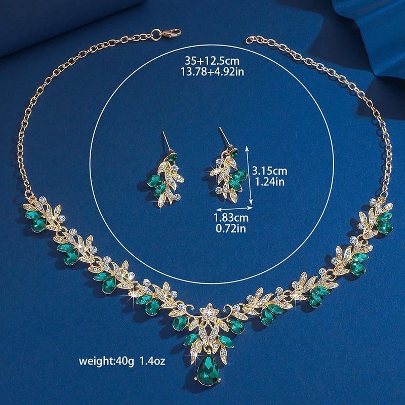 3pcs Women's Elegant Jewelry Set Suitable for Party Banquet Luxury Dress Accessories Holiday Gifts Fashion Necklace Earrings Set