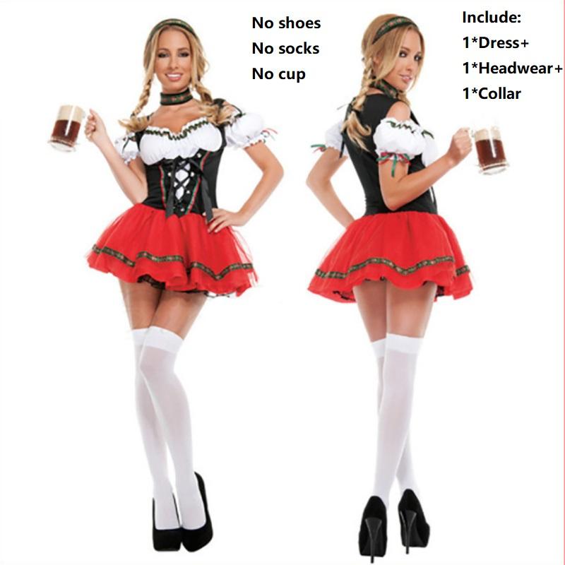 Oktoberfest German Beer Maid Wench Outfit Stage Costume Clothing Womens