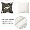 Heron Patterned Cushions With Floral And Leaf Designs Polyester pillowcase, sofa decorative cushion cov Headboard Pillow