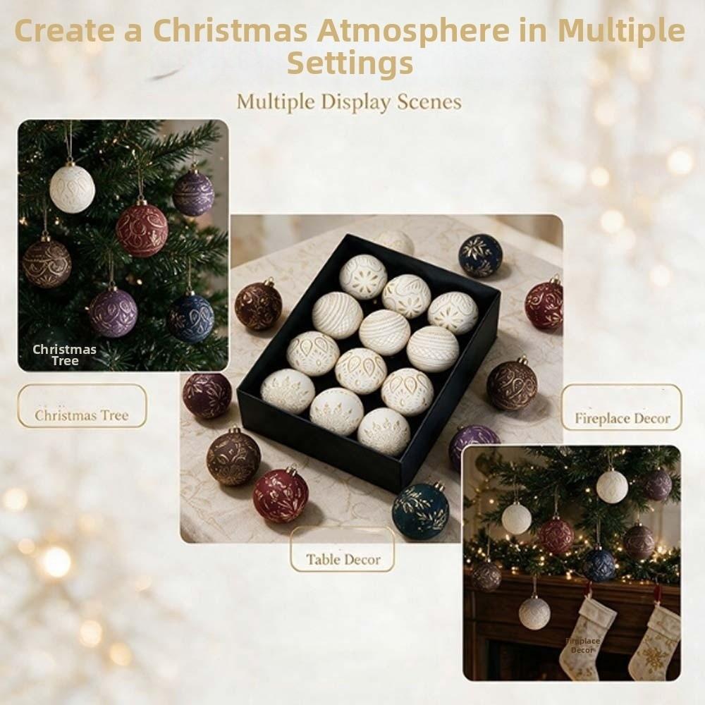 Delicate Vintage Christmas Baubles Exquisite Xmas Tree Trinkets Xmas Balls Ornaments Store