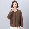 Women's Petite Loose Casual Round Neck Jacket for Middle-Aged & Elderly - Spring 2025