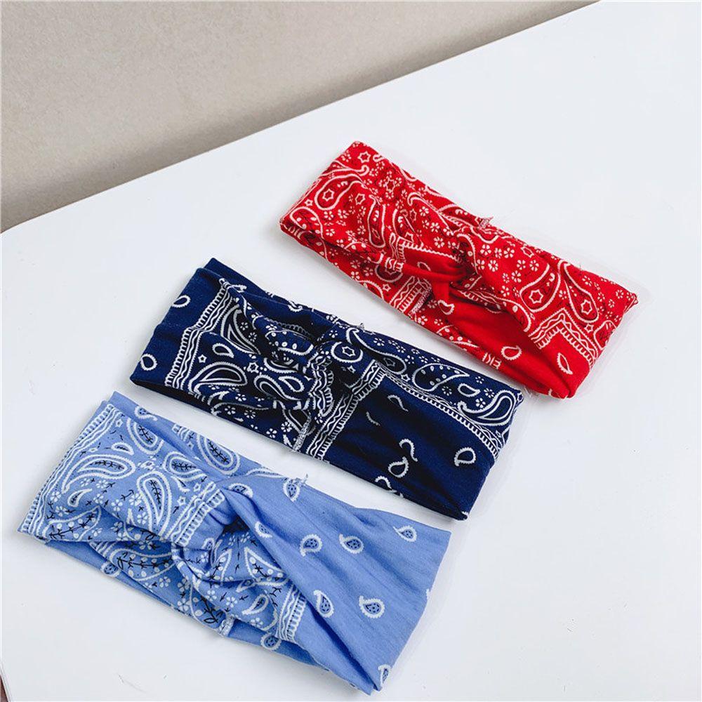 Elastic Fashion Hair Accessories Knot Cashew Flower Print Women Hairband Bandanas Turban Headband