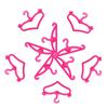 20 pcs Safe Plastic Bright Color Pink Hangers for Doll Dress Clothes Accessories