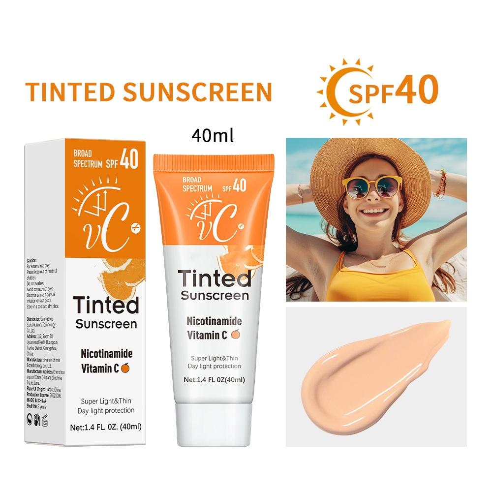 Vitamin C Tinted Sunscreen With SPF 40 Hydrating Mineral Sunscreen With Zinc Oxide & Titanium UV Protectio Dioxide Healthy Glow