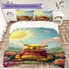 3pcs Cartoon Duvet Cover Set (1 Duvet Cover + 2 Pillowcases, Duvet Insert Not Included), Cute Winnie the Pooh Print Bedding Set.